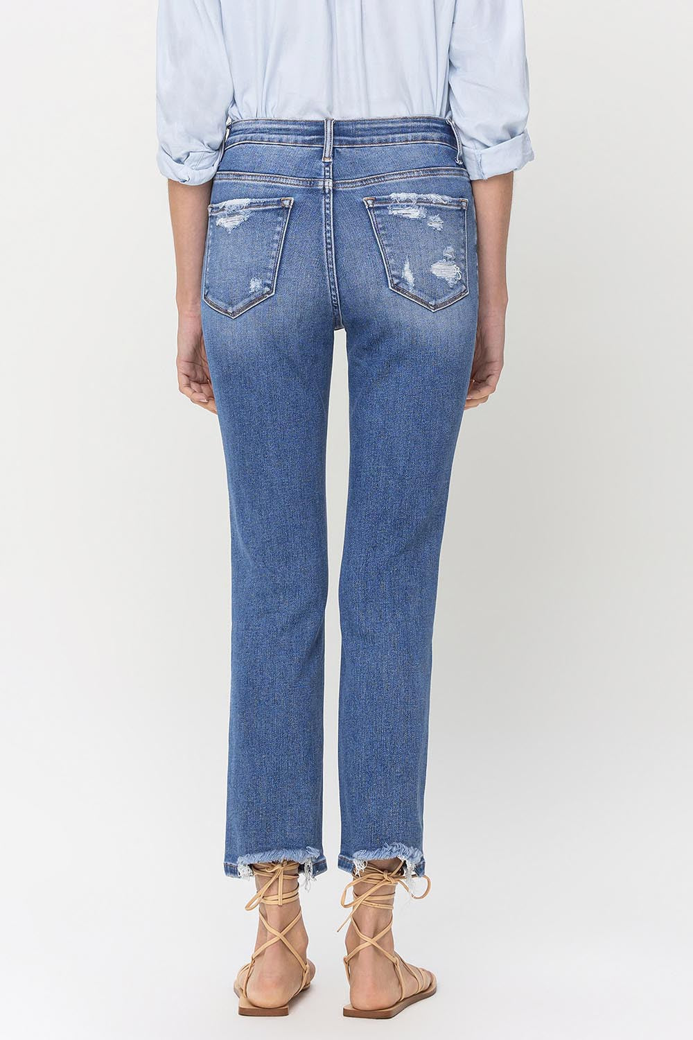 Lovervet High Rise Raw Hem Straight Jeans - AllIn Computer
