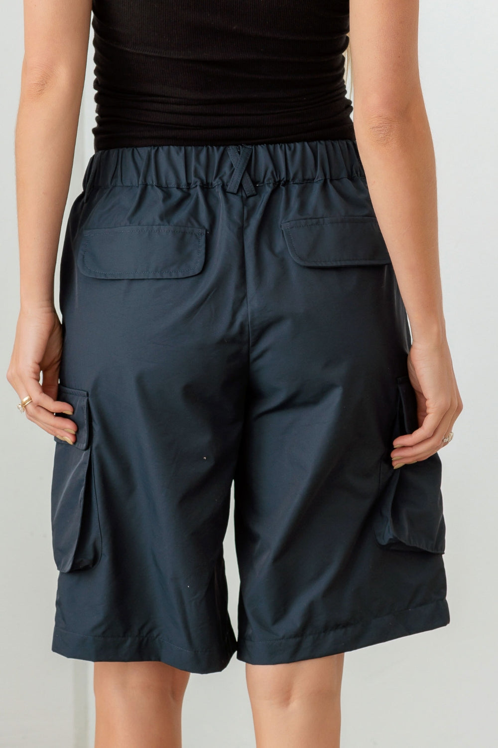 Tasha Apparel Navy Cargo Bermuda Shorts - AllIn Computer