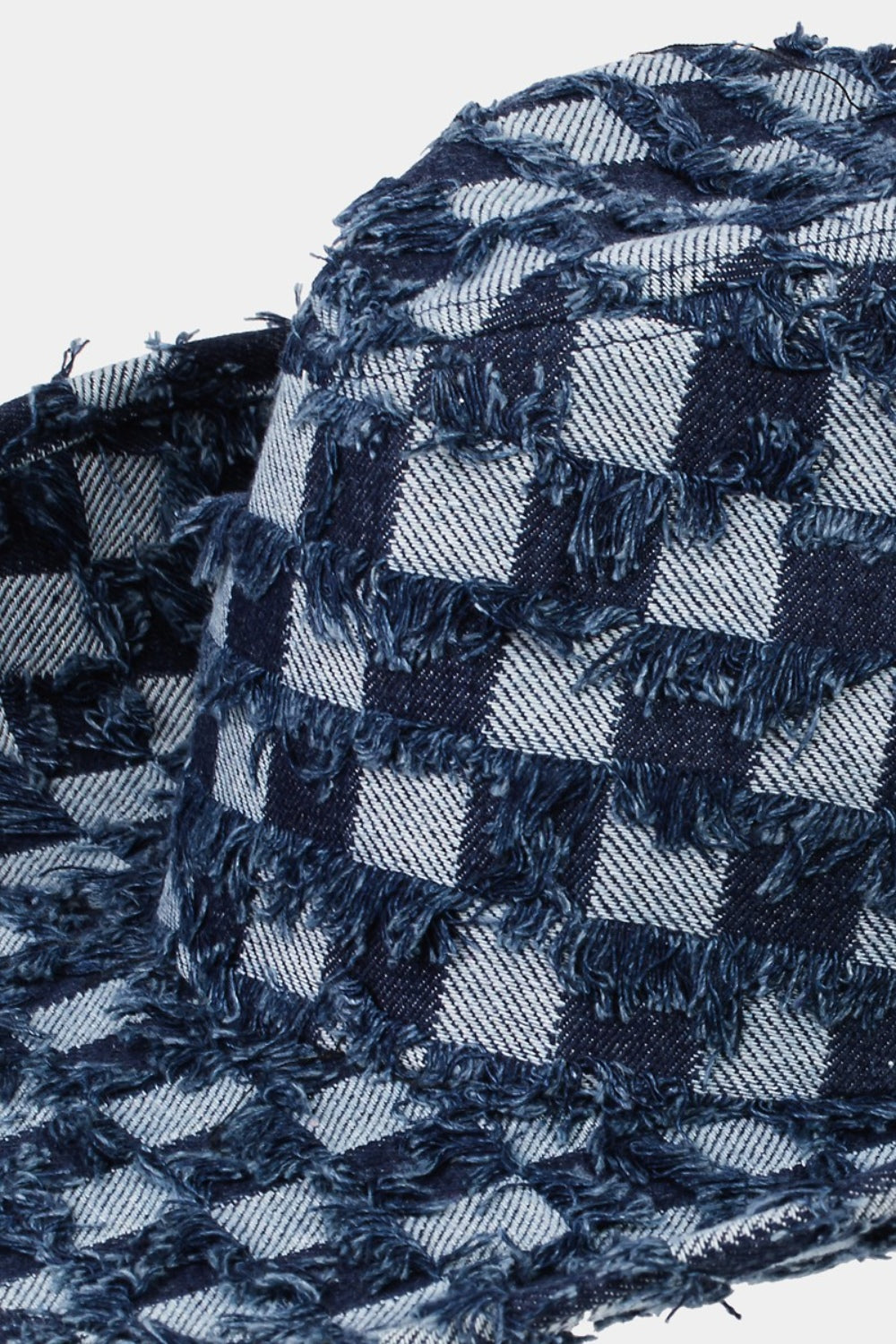 Fame Checkered Fringe Denim Cowboy Hat - AllIn Computer