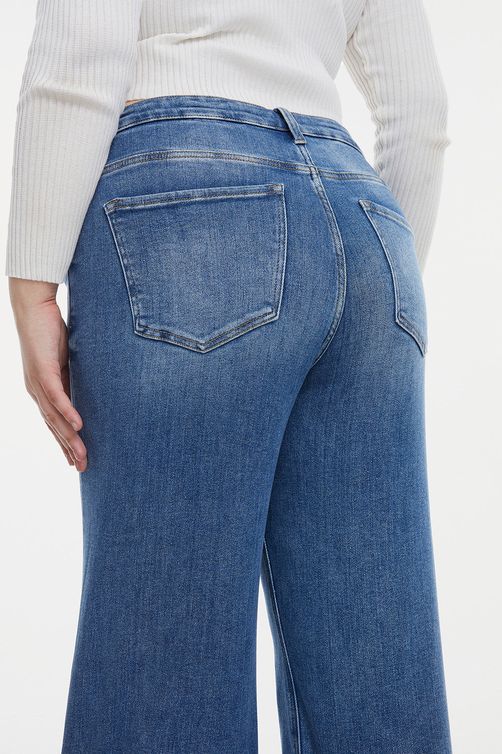BAYEAS Full Size High Waist Button-Fly Raw Hem Wide Leg Jeans - AllIn Computer