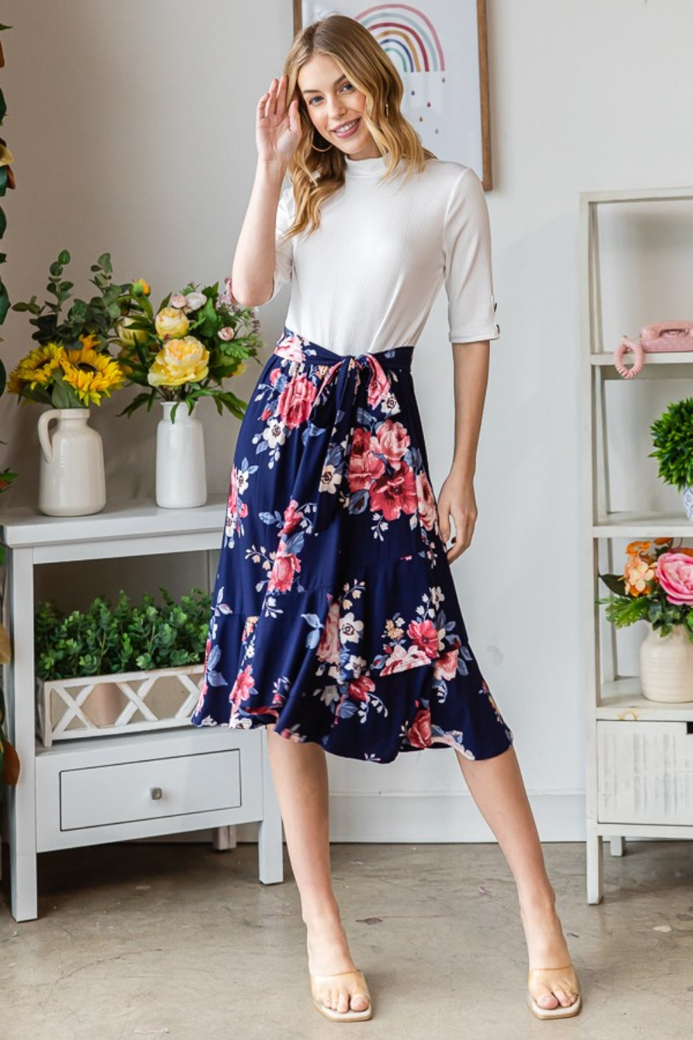 Reborn J Floral Wrap Ruffled Skirt - AllIn Computer