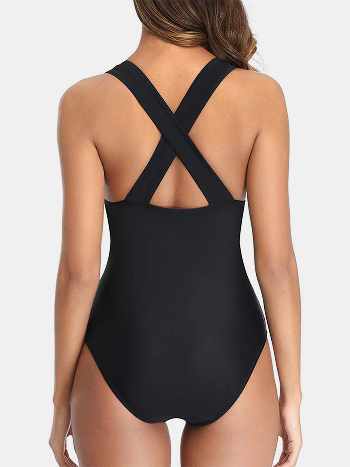 Crisscross Plunge Wide Strap One-Piece Swimwear - AllIn Computer