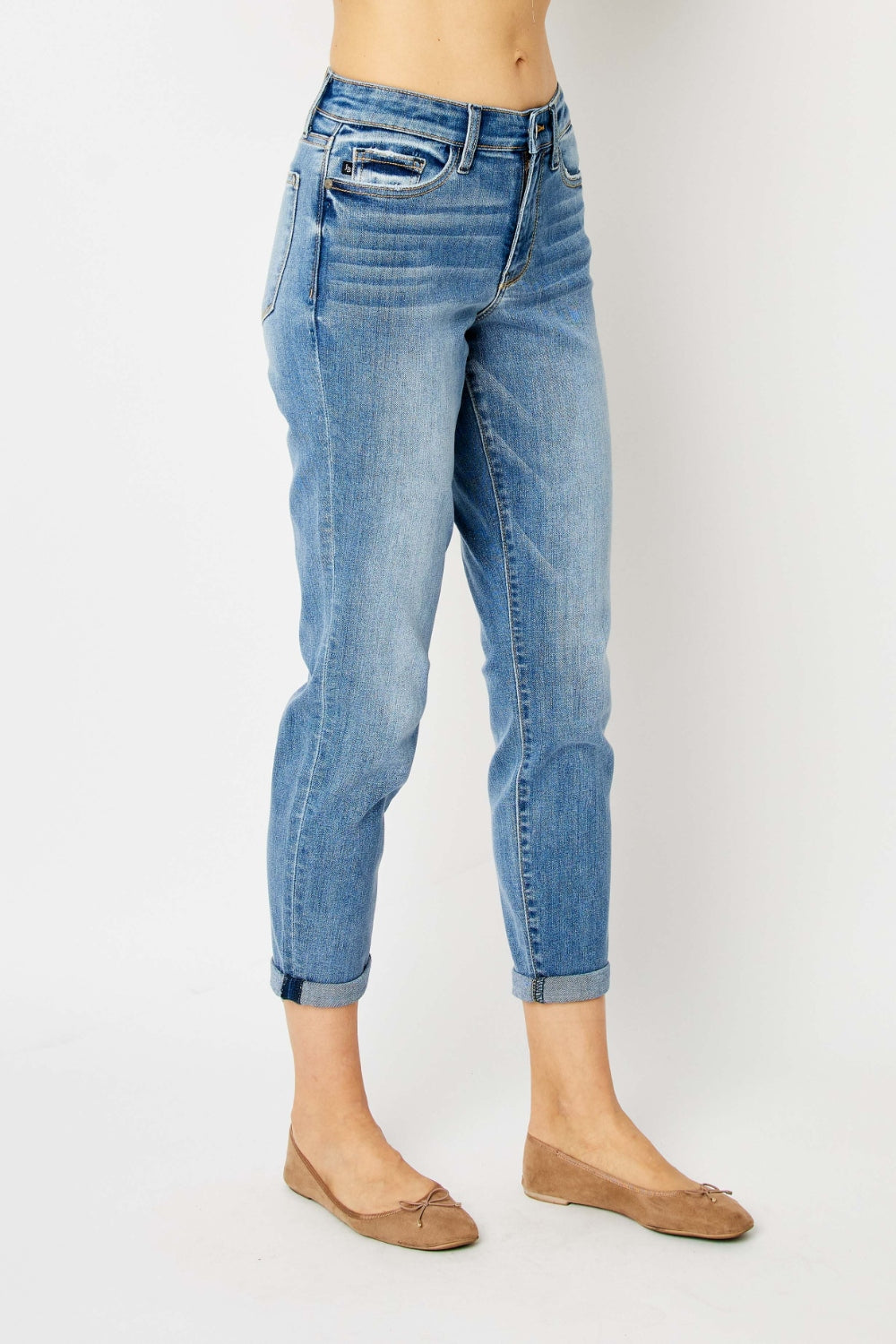 Judy Blue Full Size Cuffed Hem Slim Jeans - AllIn Computer