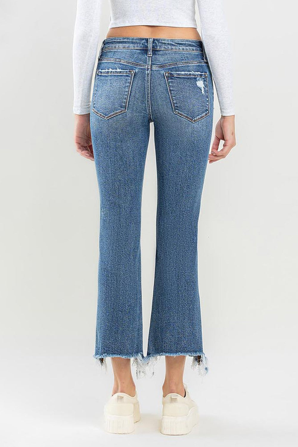 Lovervet Mid Rise Frayed Hem Jeans - AllIn Computer