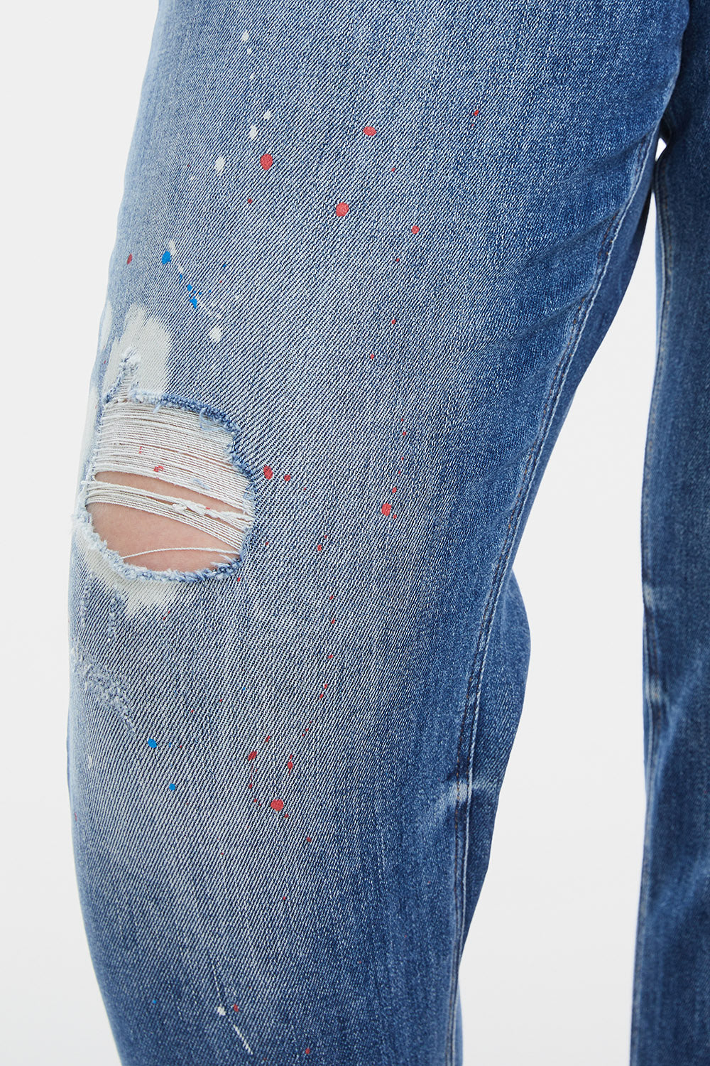 BAYEAS Full Size High Waist Distressed Paint Splatter Pattern Jeans - AllIn Computer