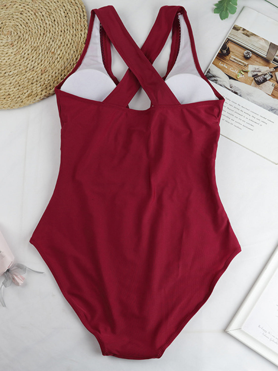 Crisscross Plunge Wide Strap One-Piece Swimwear - AllIn Computer