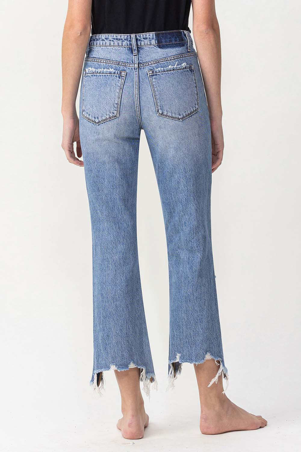 Lovervet High Rise Distressed Straight Jeans - AllIn Computer