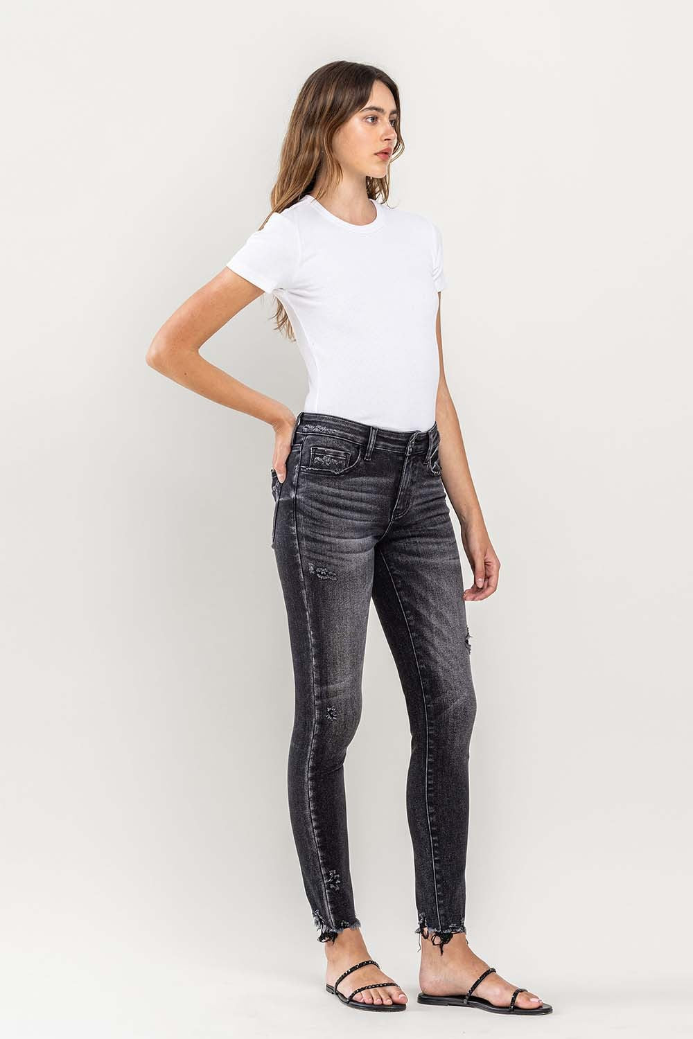 Lovervet Raw Hem Cropped Skinny Jeans - AllIn Computer