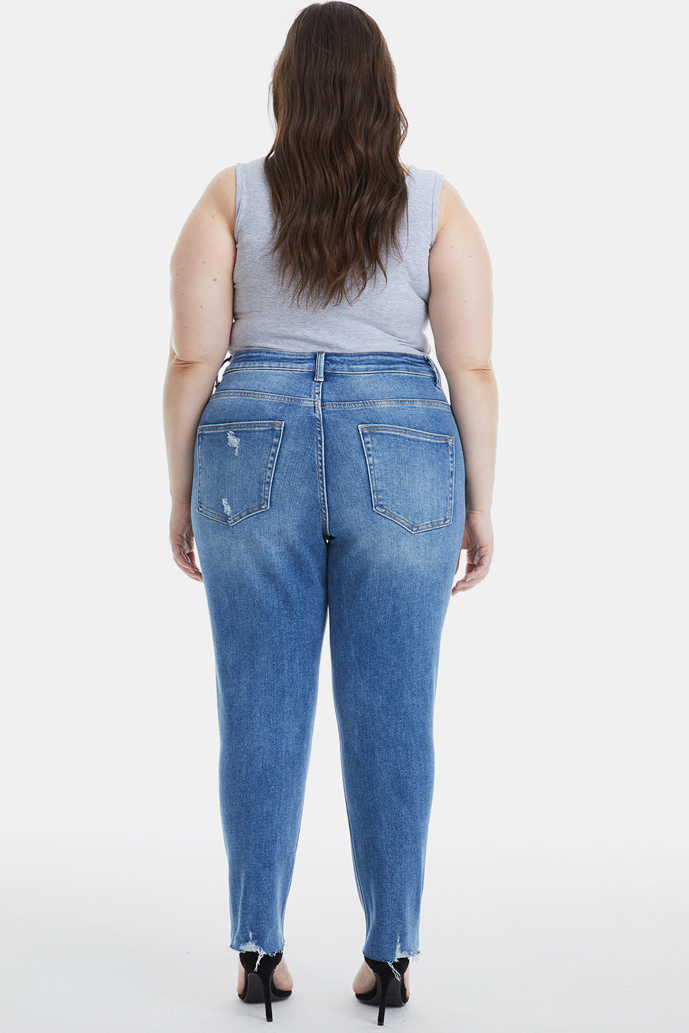 BAYEAS Full Size High Waist Distressed Raw Hew Skinny Jeans - AllIn Computer