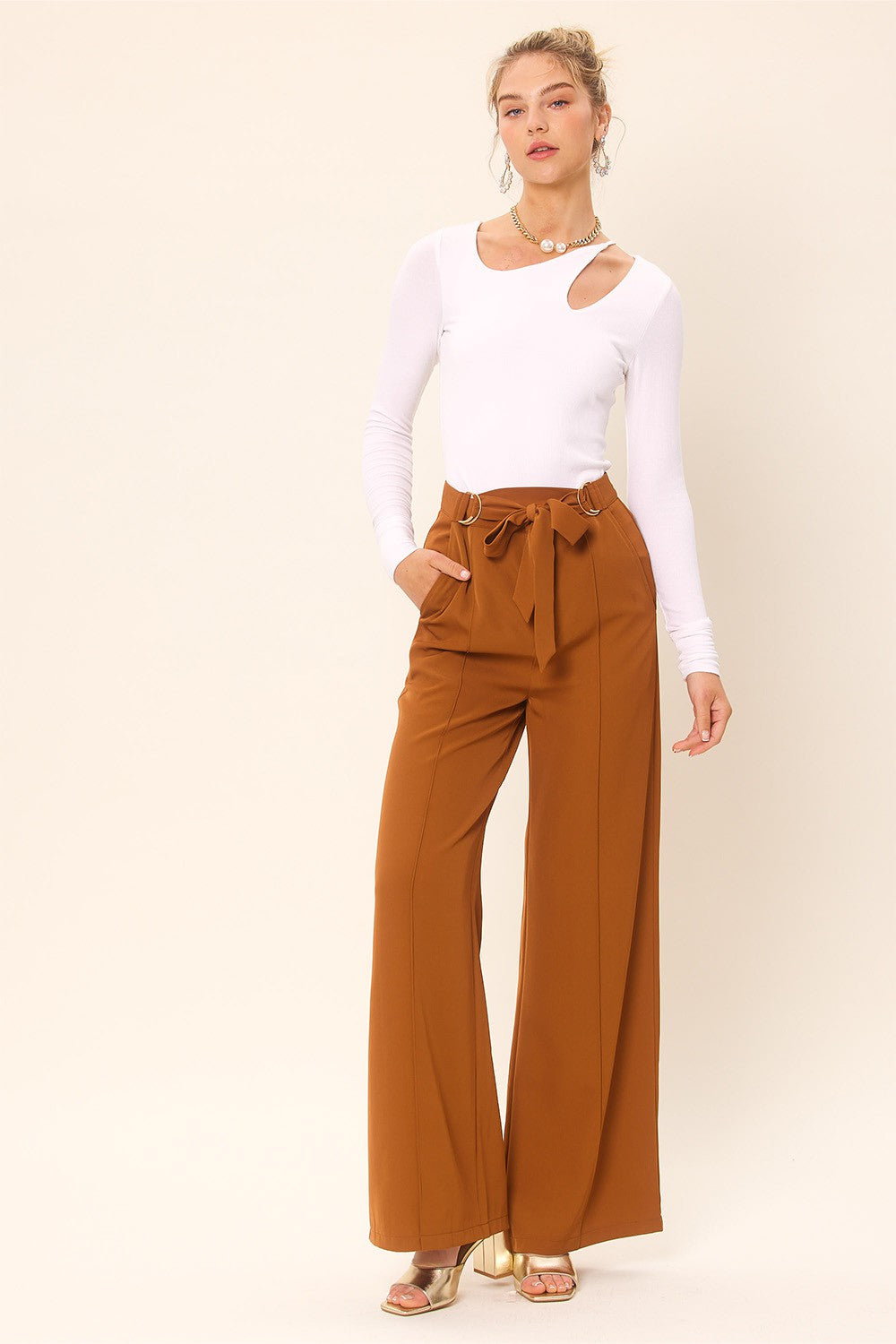 Idem Ditto Front Cut Out Long Sleeve Knit Top - AllIn Computer