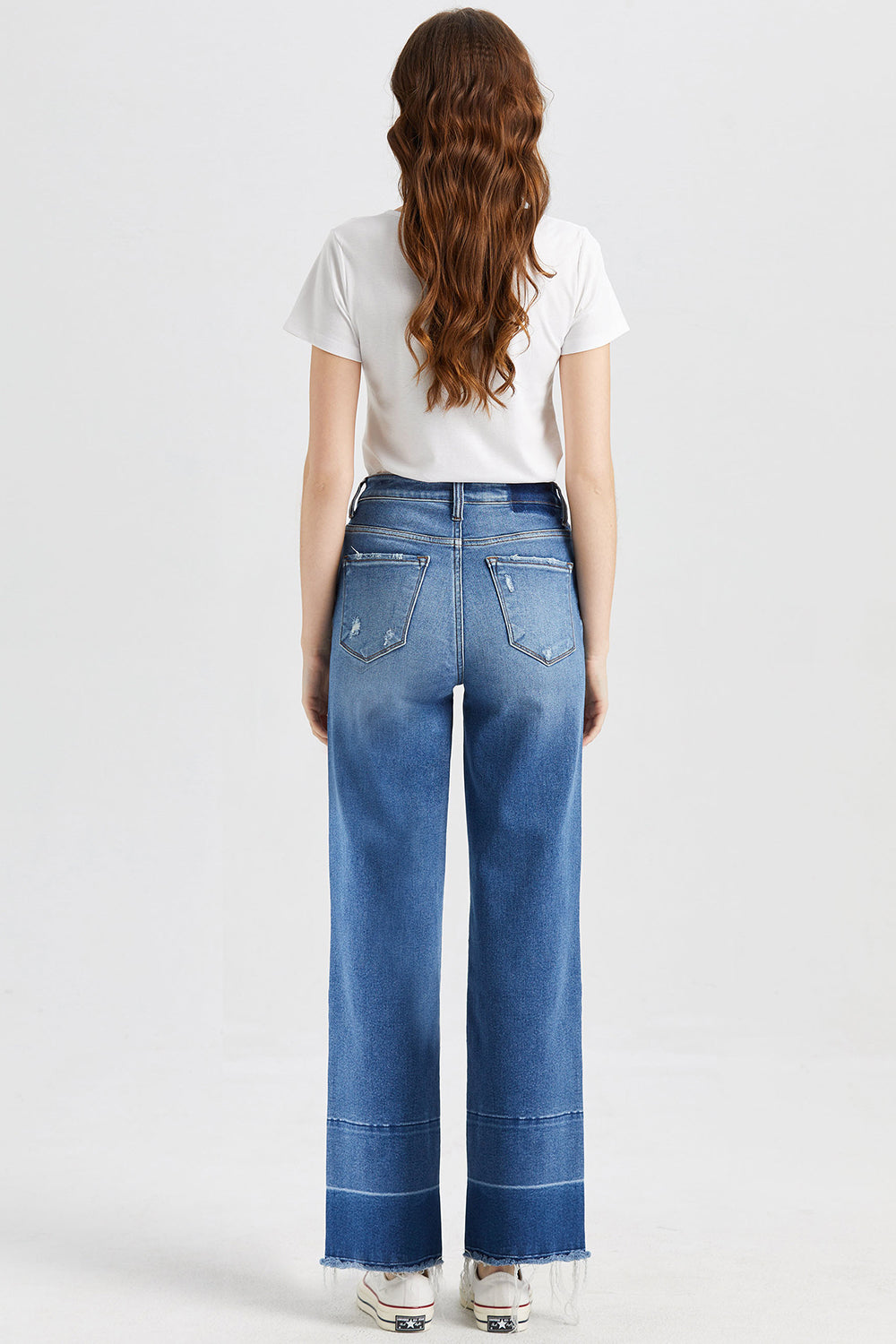 BAYEAS Full Size High Waist Cat's Whisker Wide Leg Jeans - AllIn Computer