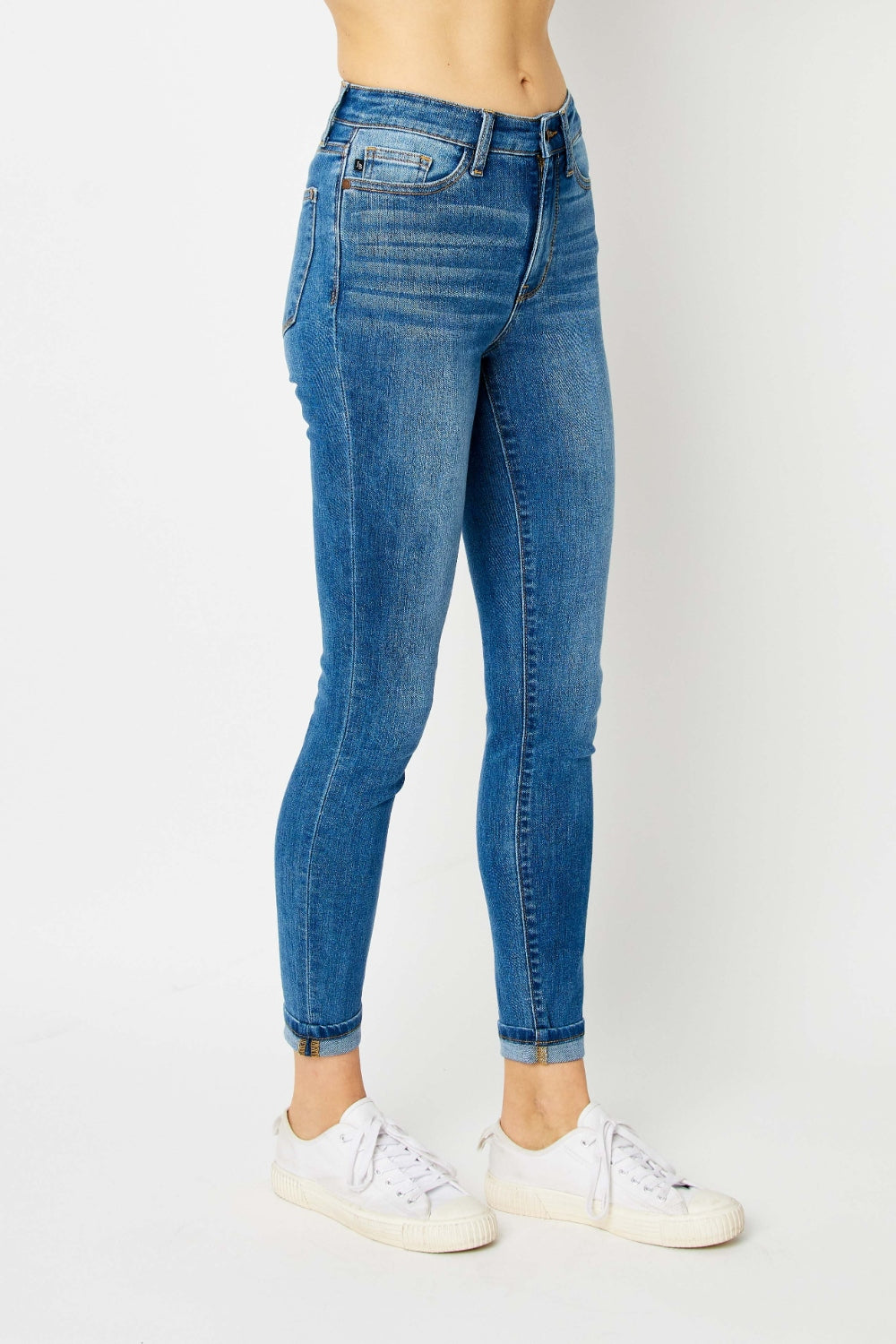 Judy Blue Full Size Cuffed Hem Skinny Jeans - AllIn Computer