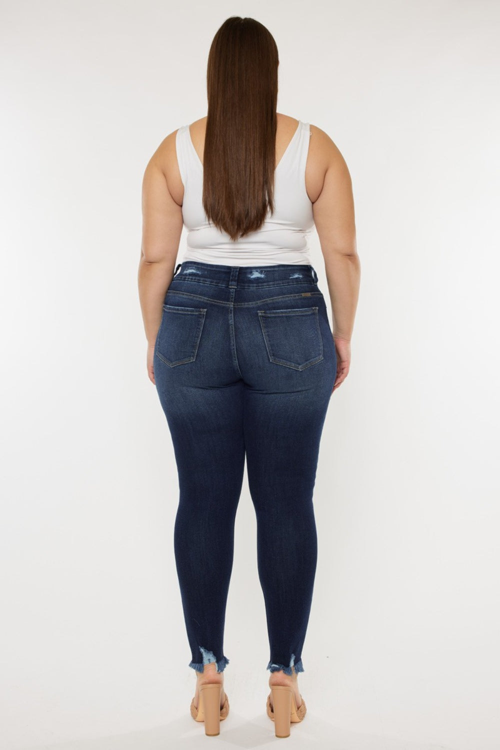 Kancan Full Size Cat's Whiskers Raw Hem High Waist Jeans - AllIn Computer