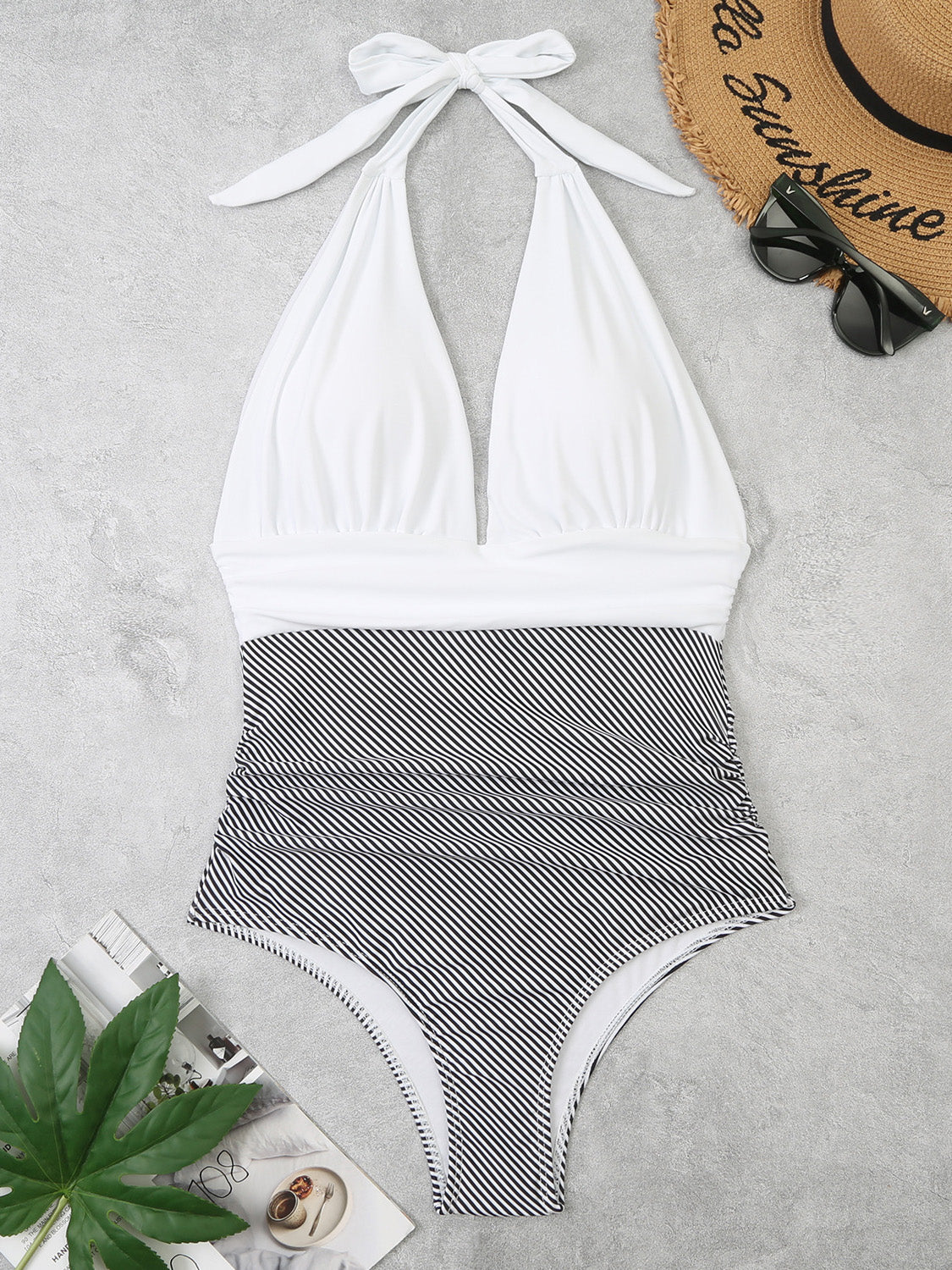 Halter Neck One-Piece Swimwear - AllIn Computer