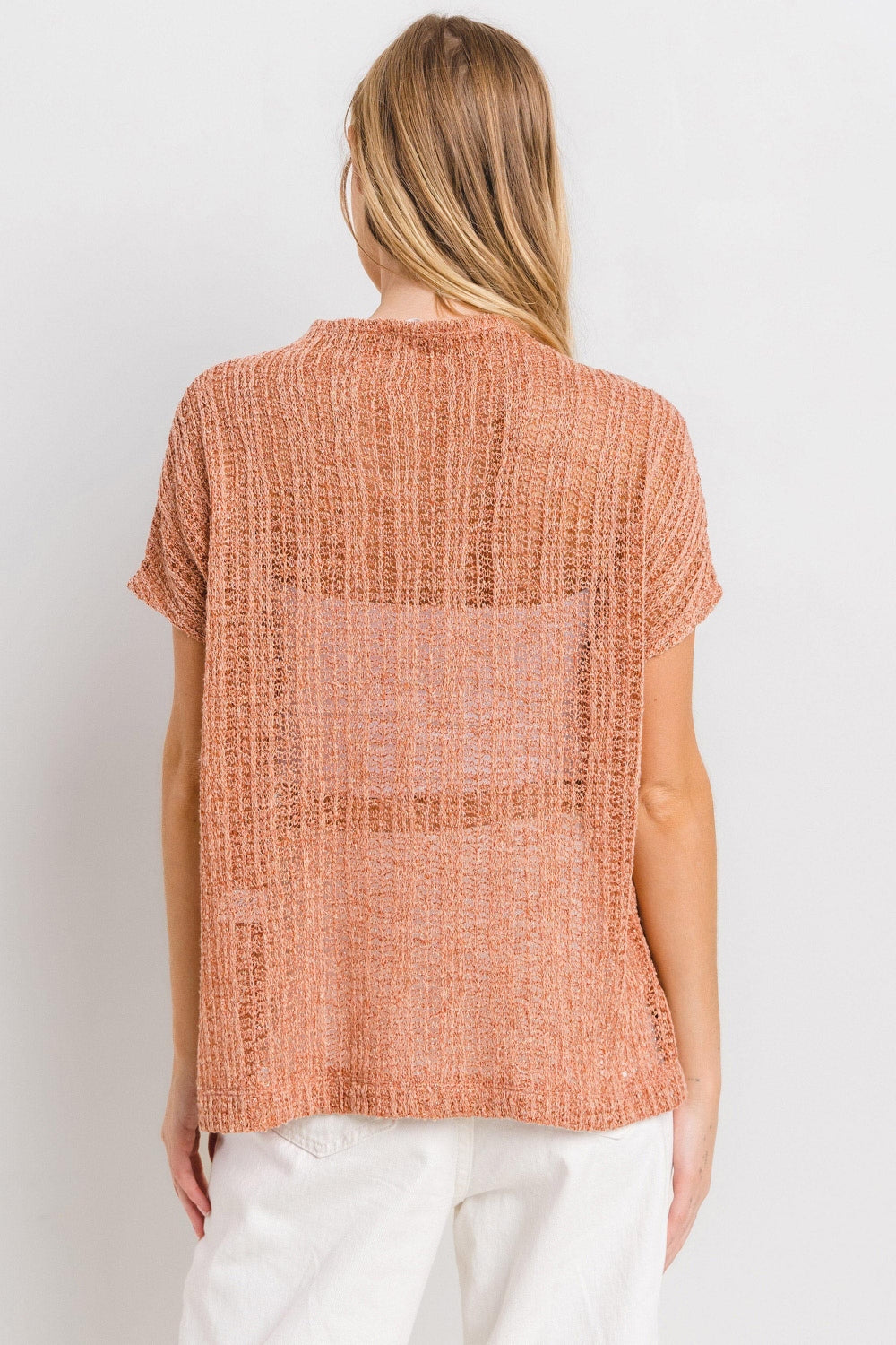 Ces Femme See Through Crochet Mock Neck Cover Up - AllIn Computer