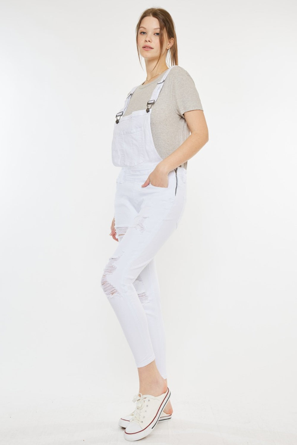 Kancan Distressed Skinny Denim Overalls - AllIn Computer
