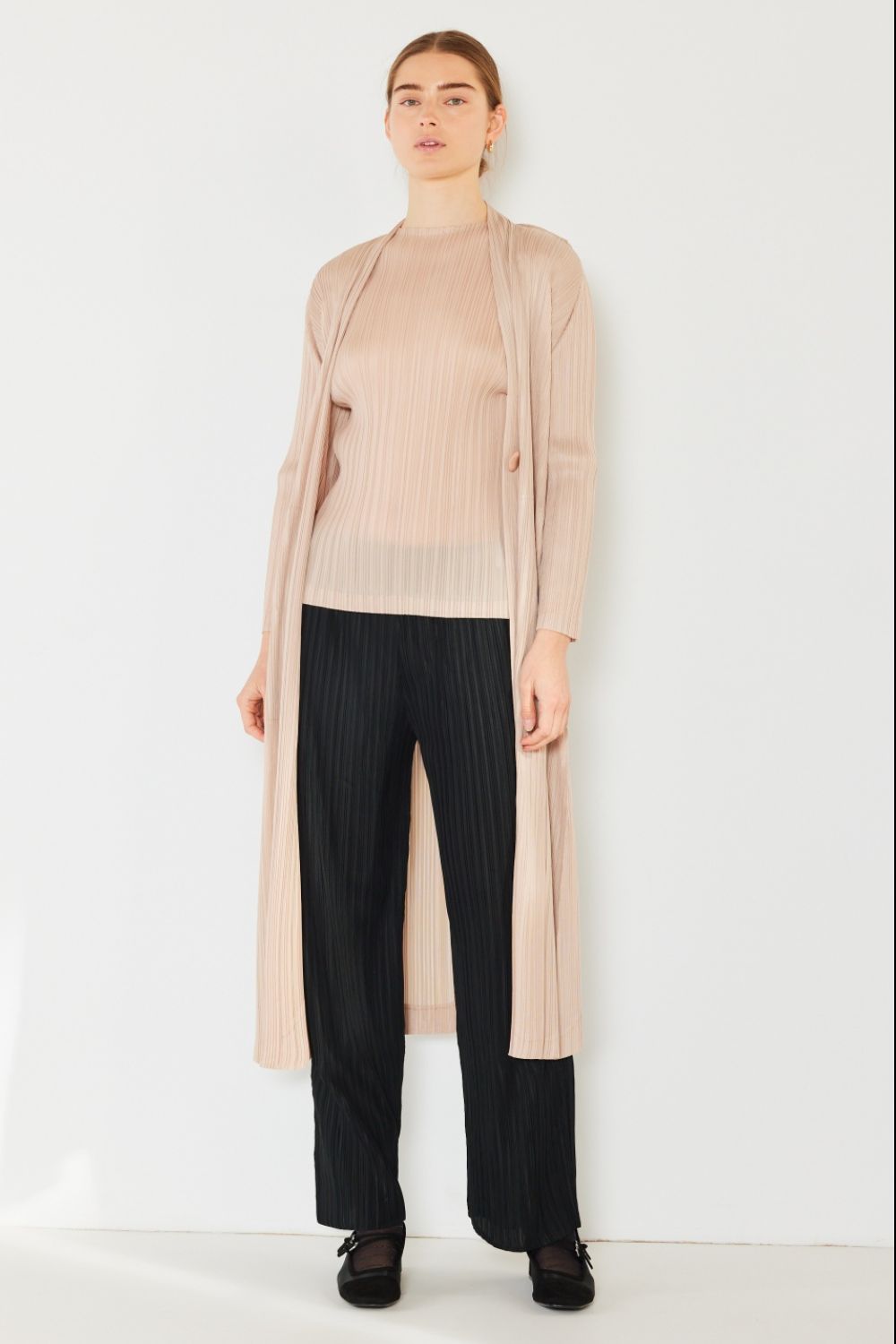 Marina West Swim Pleated Long Sleeve Cardigan - AllIn Computer