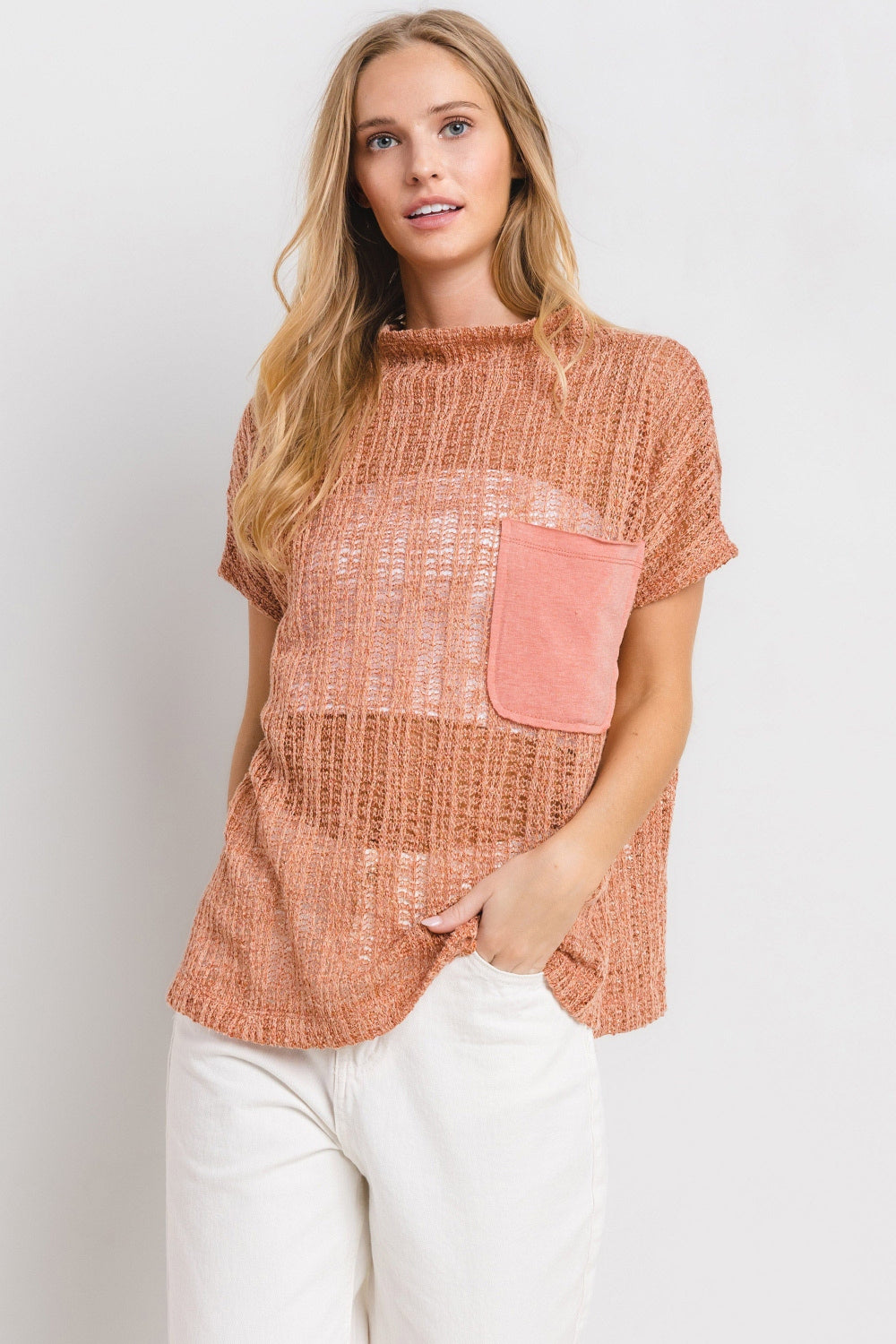 Ces Femme See Through Crochet Mock Neck Cover Up - AllIn Computer