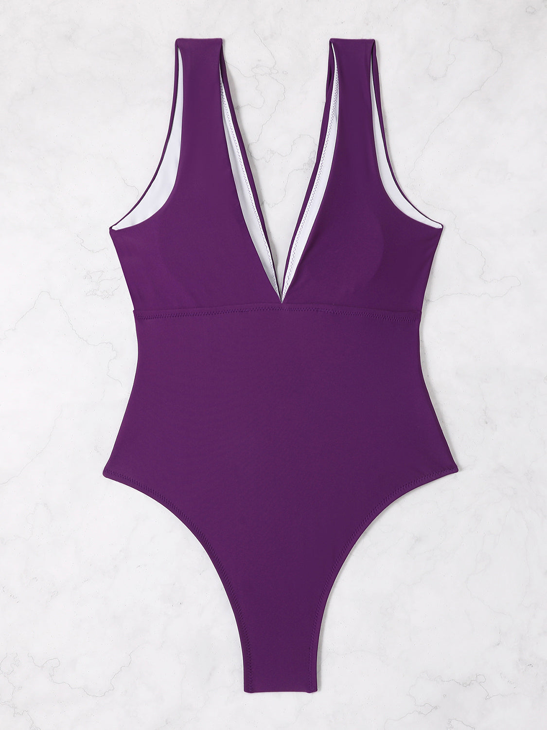 Plunge Wide Strap One-Piece Swimwear - AllIn Computer