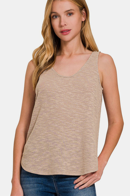 Zenana Curved Hem Round Neck Tank - AllIn Computer