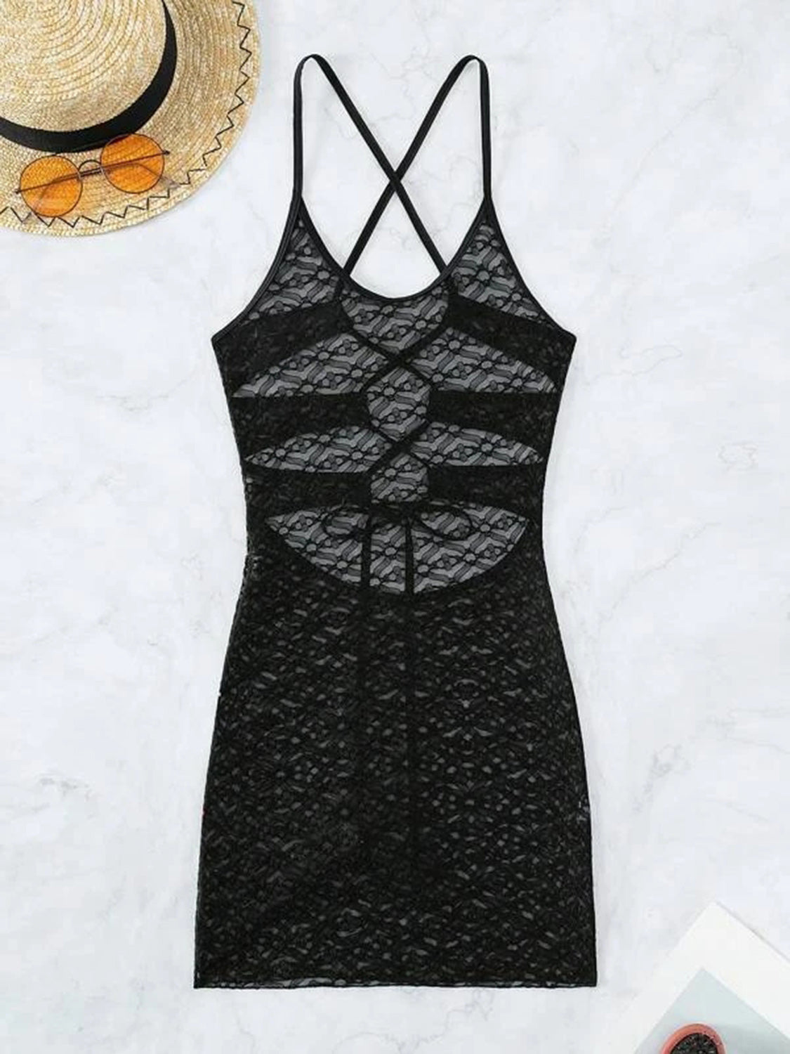 Lace Up Scoop Neck Sleeveless Cover Up - AllIn Computer
