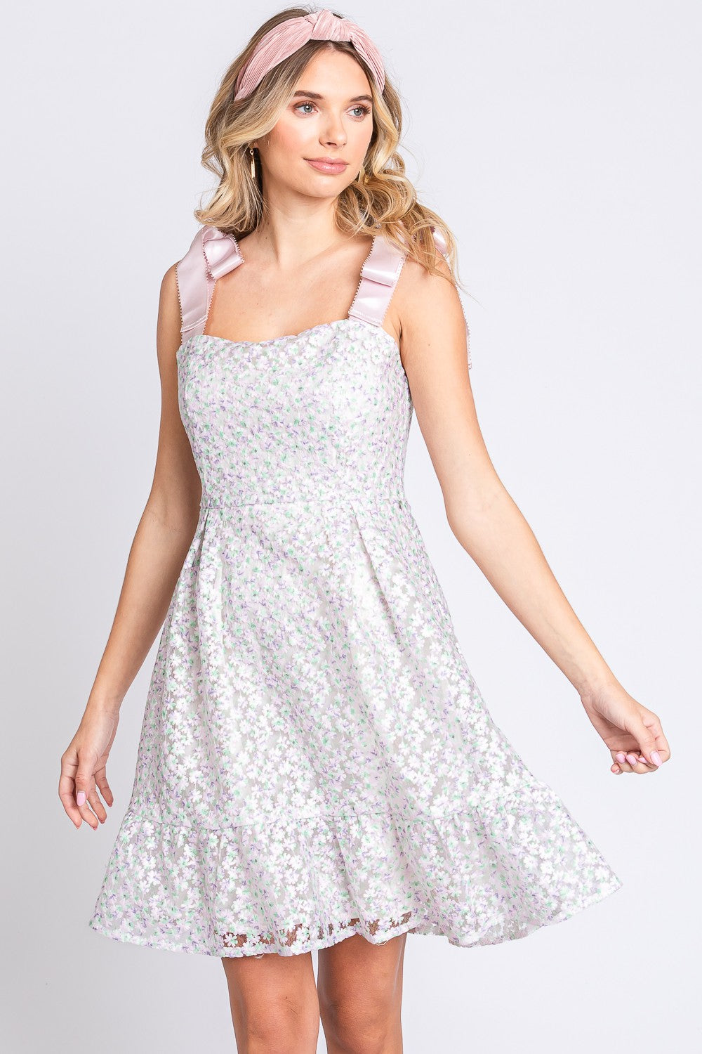 GeeGee Mesh Floral Embroidered Sleeveless Dress - AllIn Computer