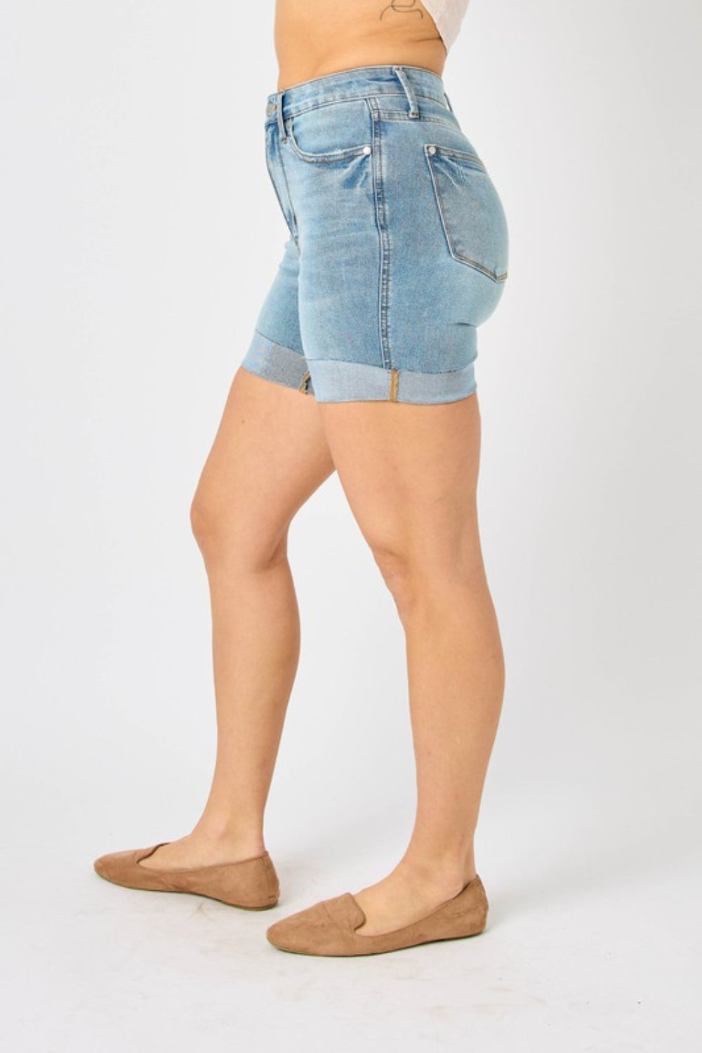 Judy Blue Full Size Tummy Control Denim Shorts - AllIn Computer