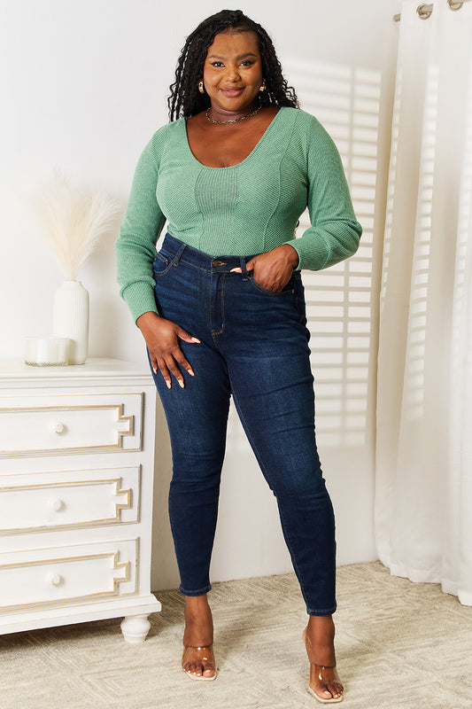 Basic Bae Scoop Neck Long Sleeve Top - AllIn Computer