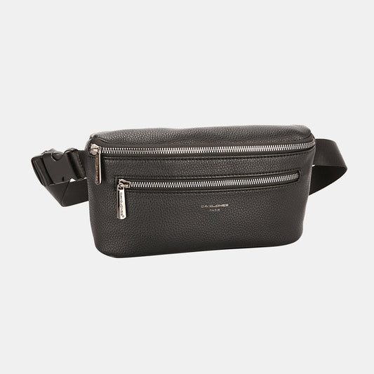 David Jones PU Leather Double Zipper Adjustable Belt Bag - AllIn Computer