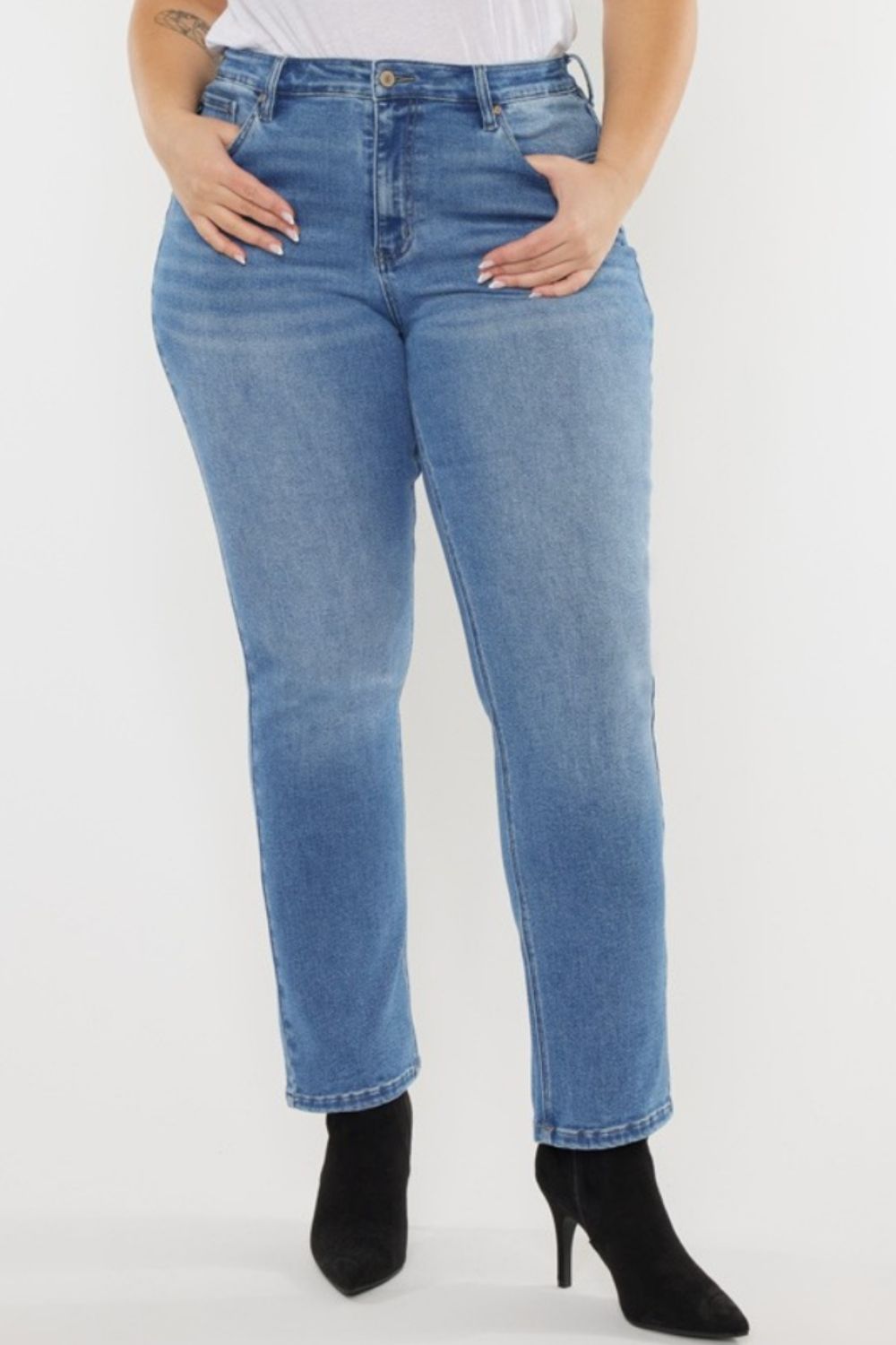 Kancan Full Size Cat's Whiskers High Waist Jeans - AllIn Computer