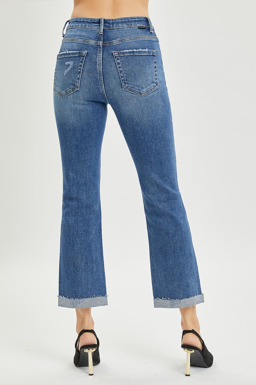 RISEN Full Size Button Fly Cropped Bootcut Jeans - AllIn Computer