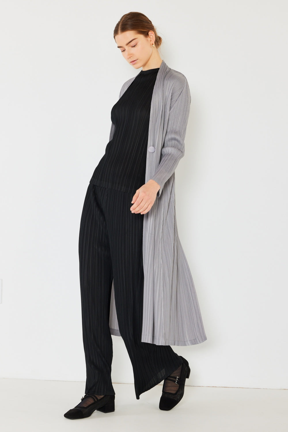 Marina West Swim Pleated Long Sleeve Cardigan - AllIn Computer