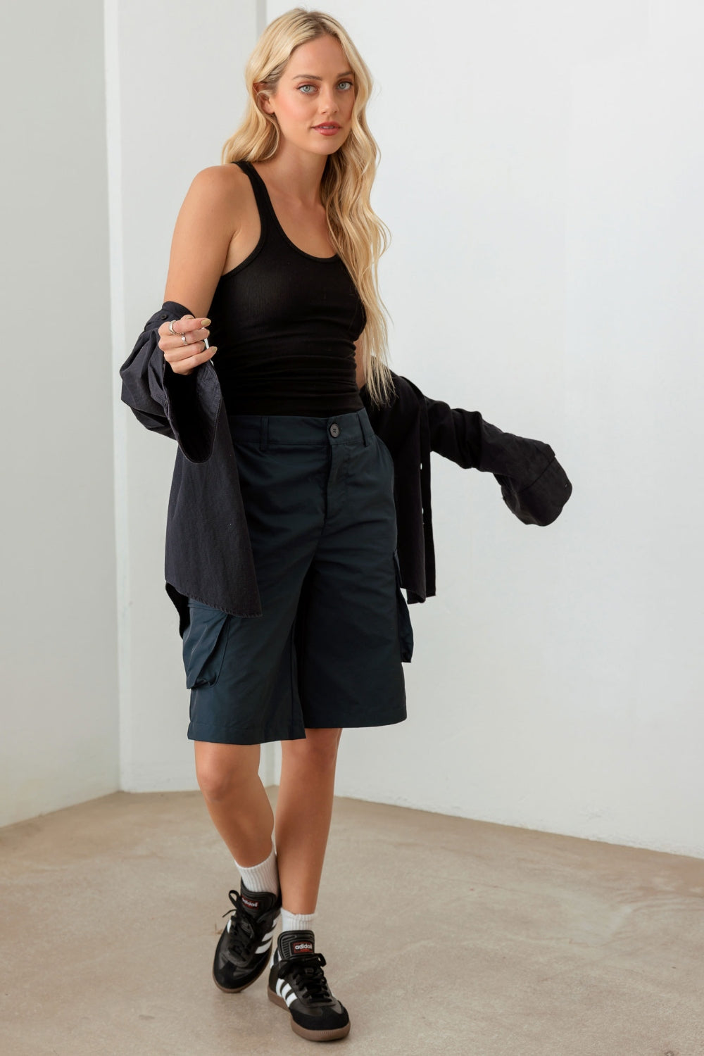 Tasha Apparel Navy Cargo Bermuda Shorts - AllIn Computer