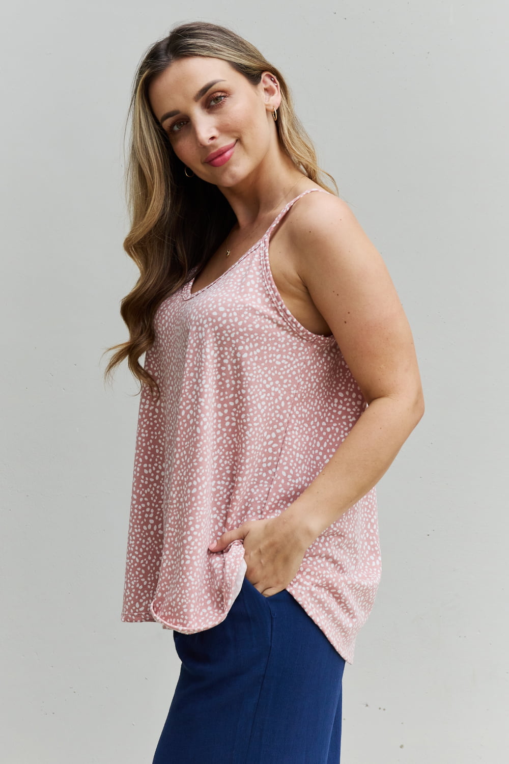 HOPELY High Love Spaghetti Strap V-Neck Top - AllIn Computer