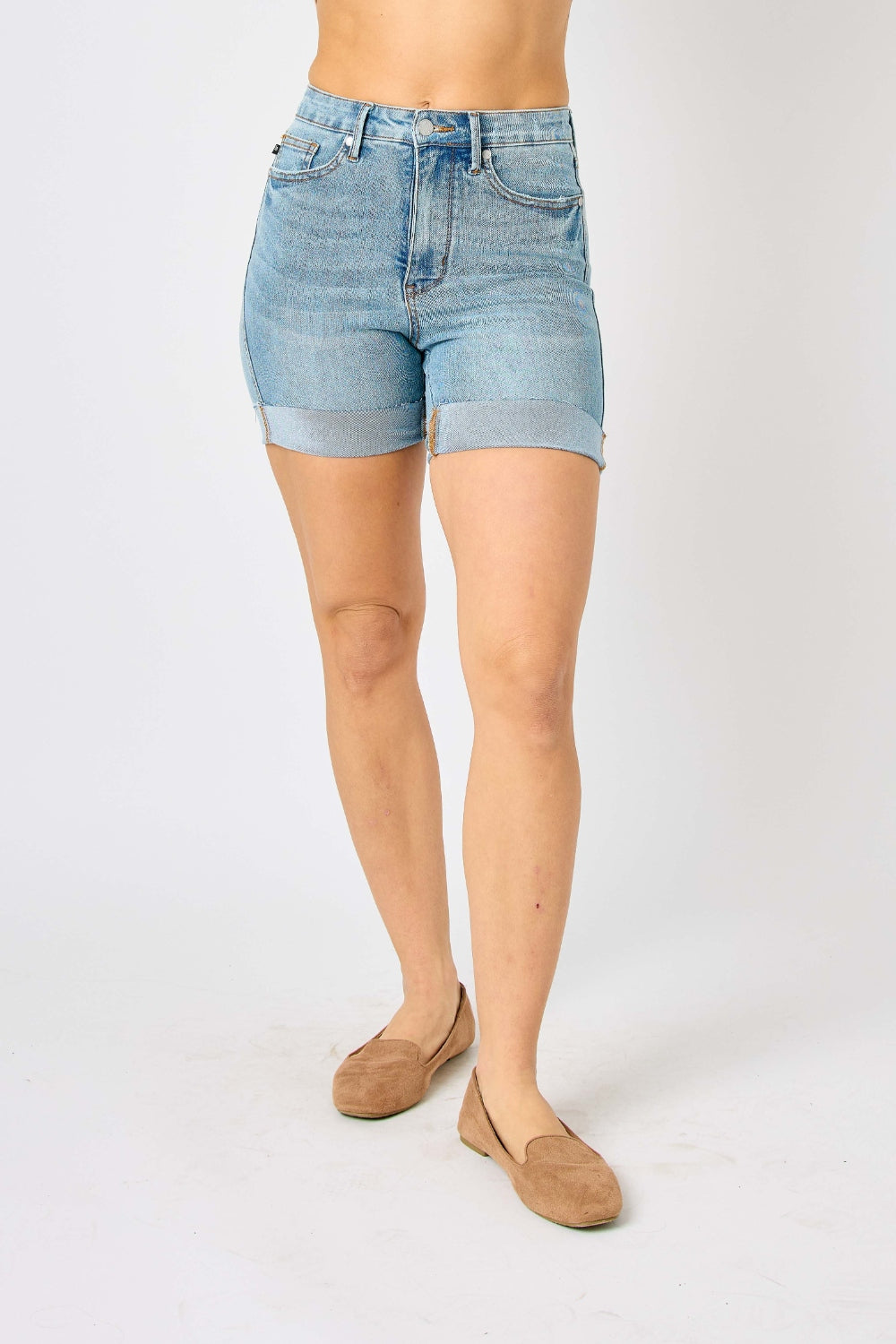 Judy Blue Full Size Tummy Control Denim Shorts - AllIn Computer