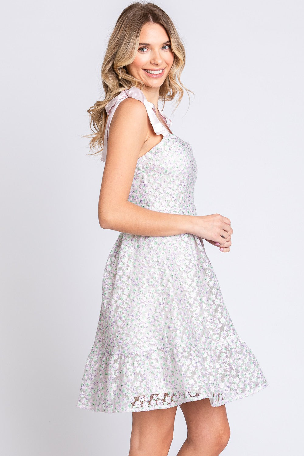 GeeGee Mesh Floral Embroidered Sleeveless Dress - AllIn Computer