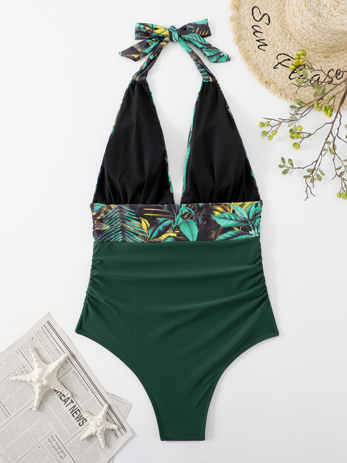 Halter Neck One-Piece Swimwear - AllIn Computer