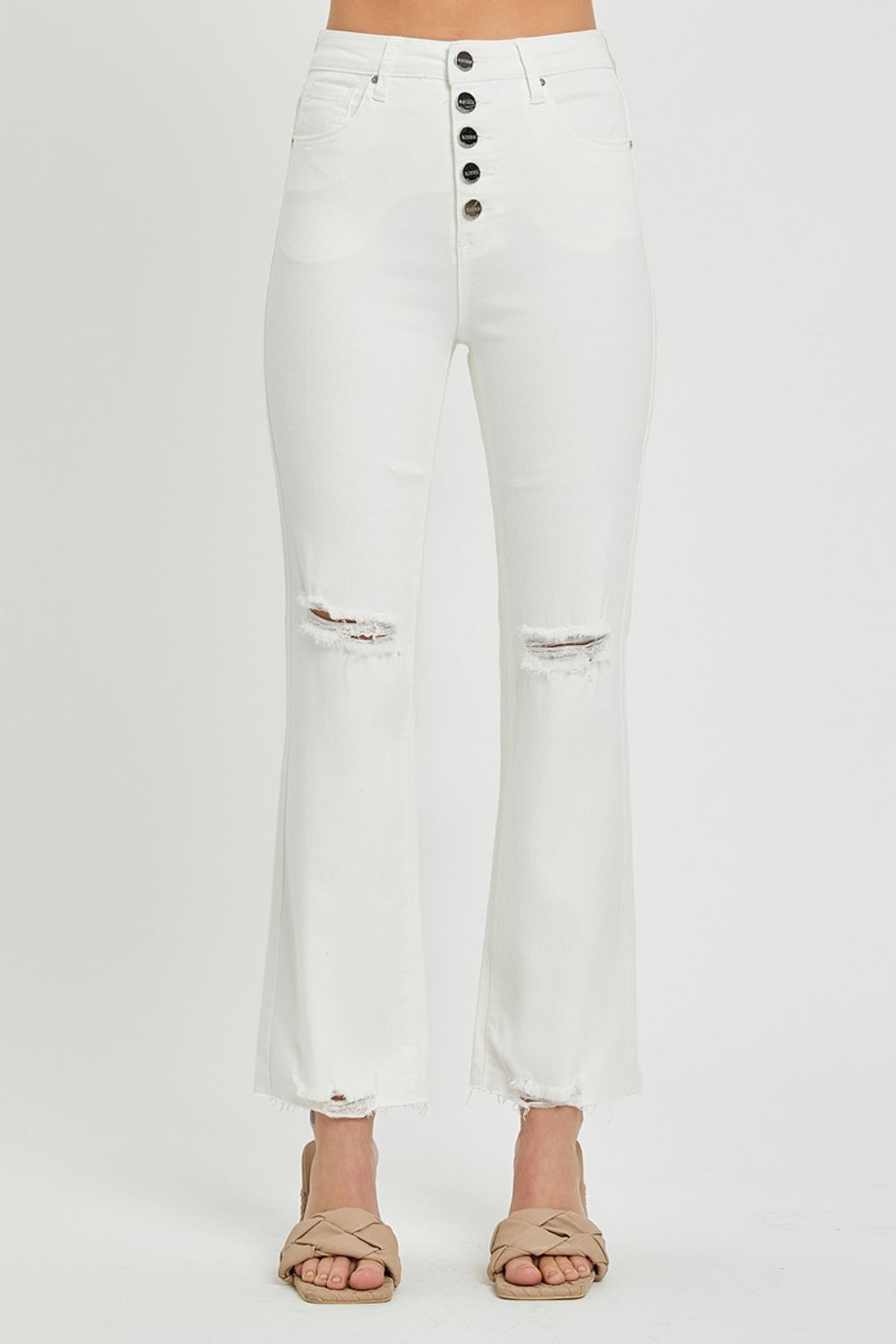 RISEN  Full Size High Rise Button Fly Straight Ankle Jeans - AllIn Computer