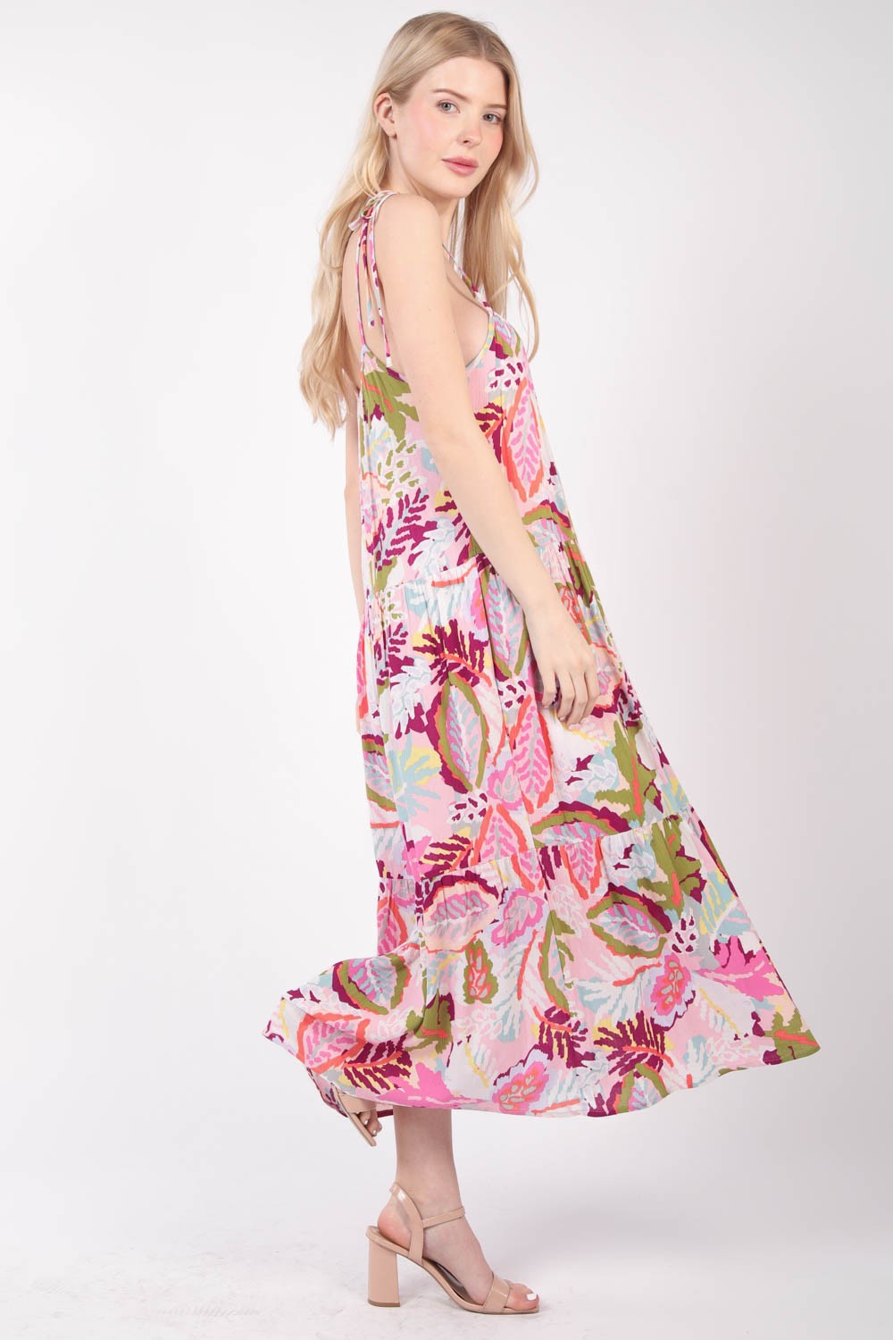 VERY J Tropical Printed Cami Midi Dress - AllIn Computer