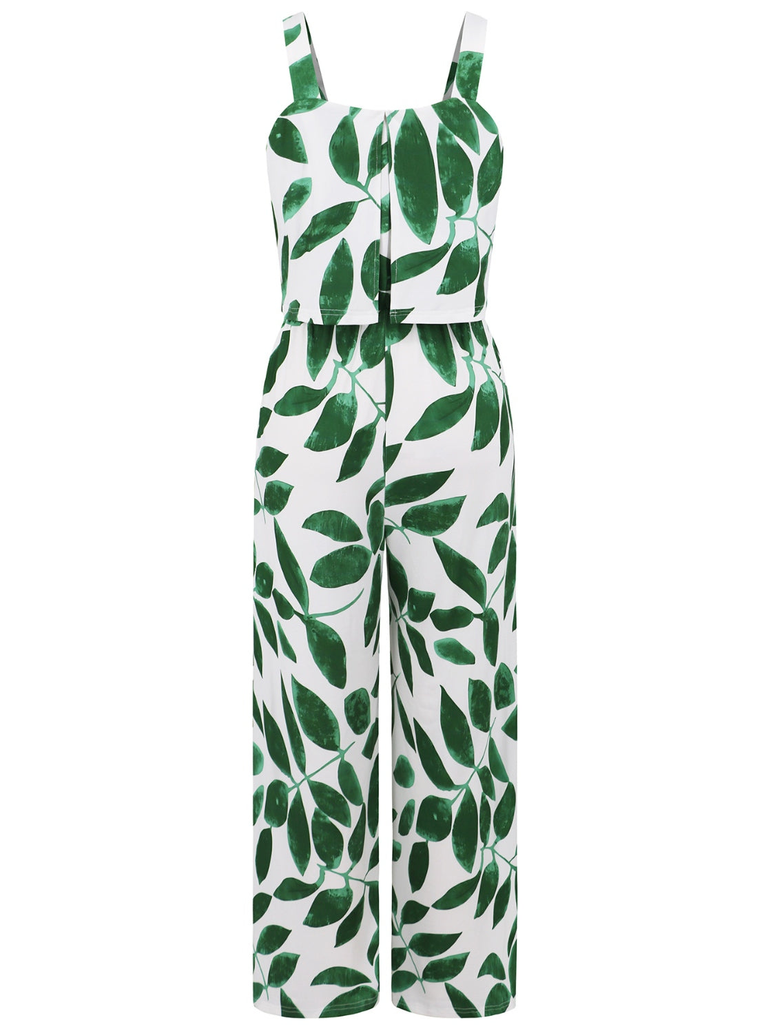 Printed Wide Strap Top and Pants Set - AllIn Computer