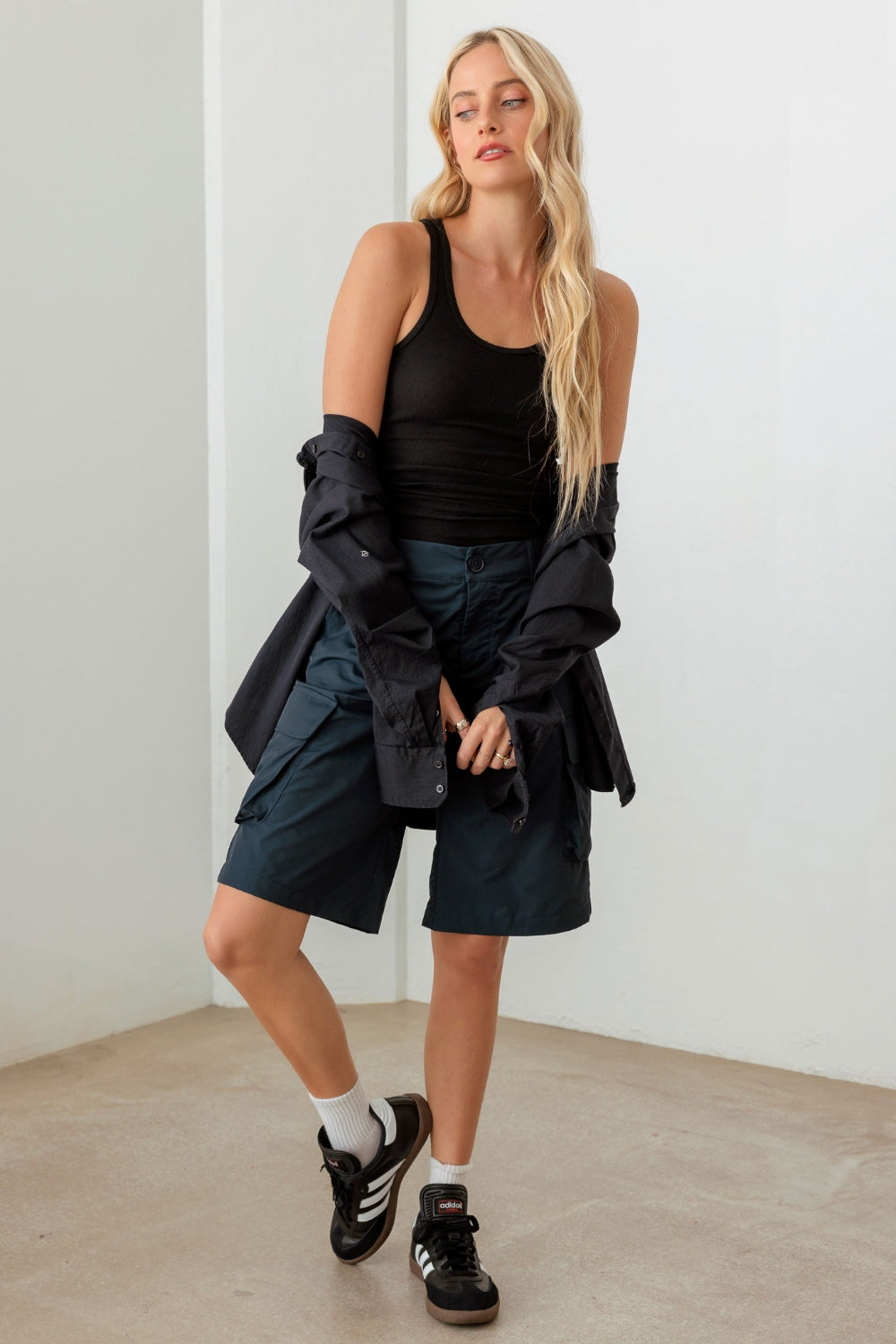 Tasha Apparel Navy Cargo Bermuda Shorts - AllIn Computer