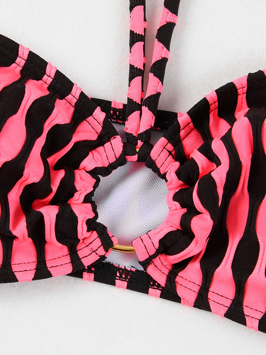 Geometric Halter Neck Three-Piece Swim Set - AllIn Computer