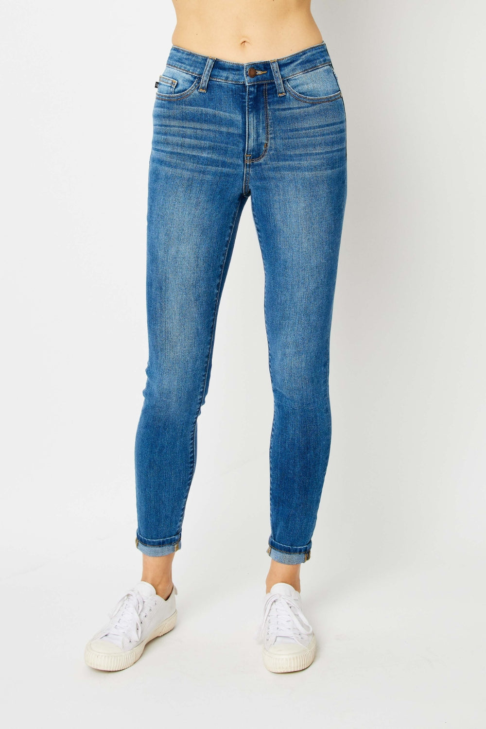 Judy Blue Full Size Cuffed Hem Skinny Jeans - AllIn Computer