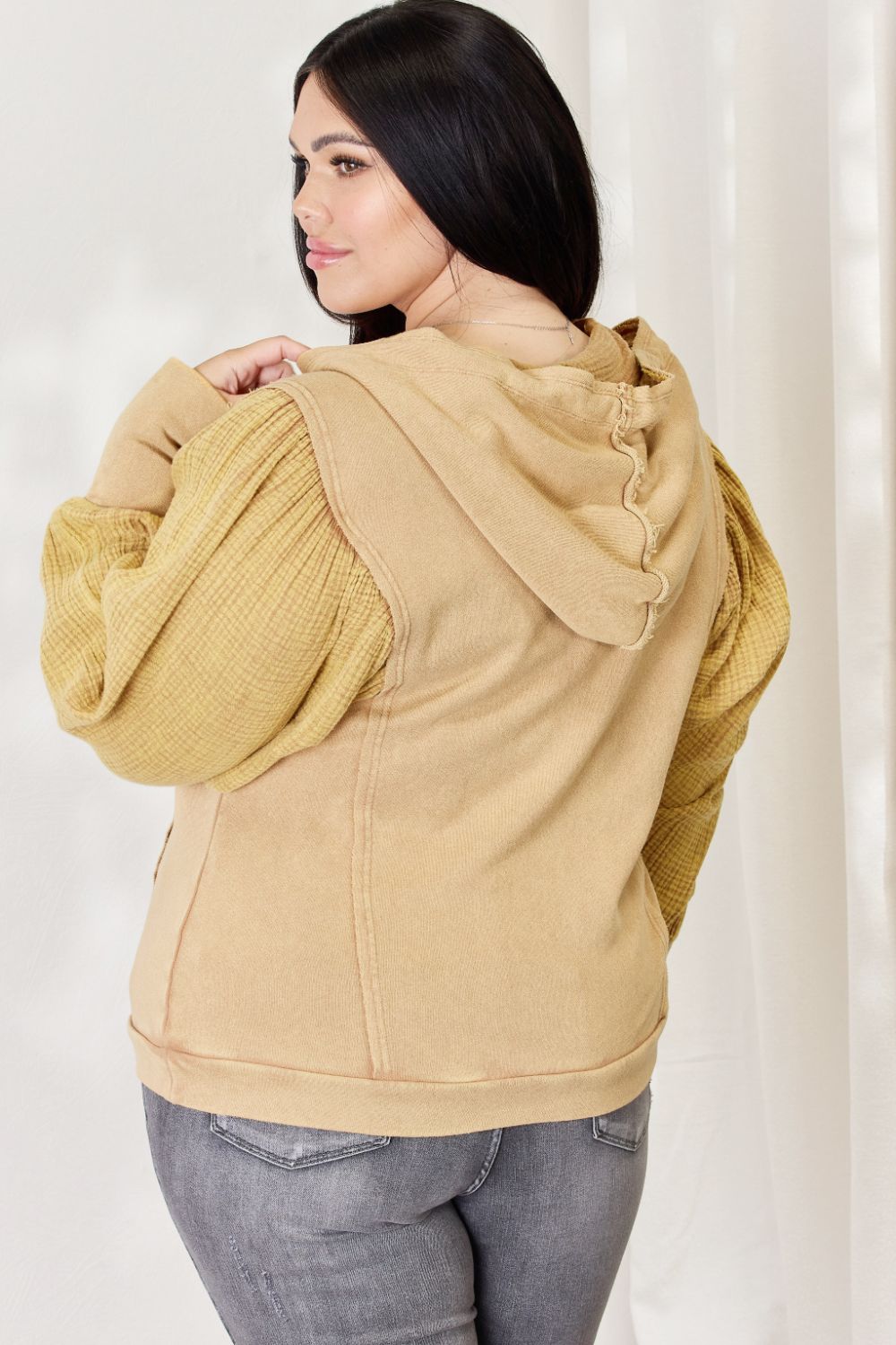 HEYSON Full Size Mineral Wash Cotton Gauze Terry Hoodie - AllIn Computer