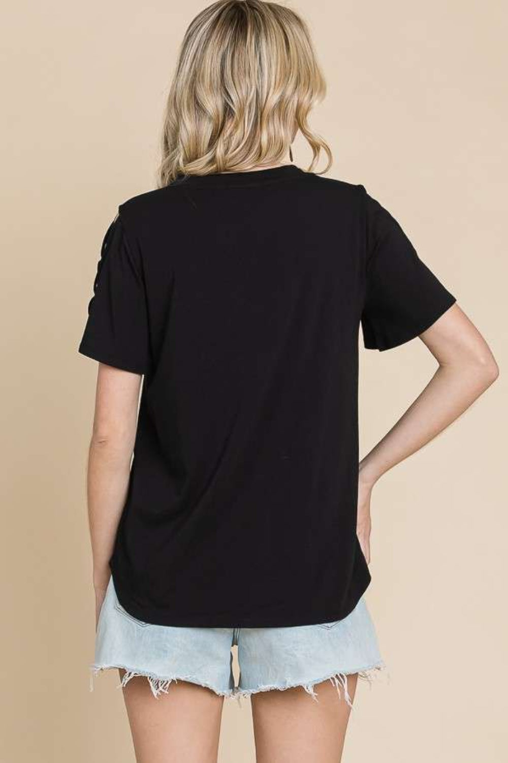 Culture Code Round Neck Crisscross Short Sleeve T-Shirt - AllIn Computer