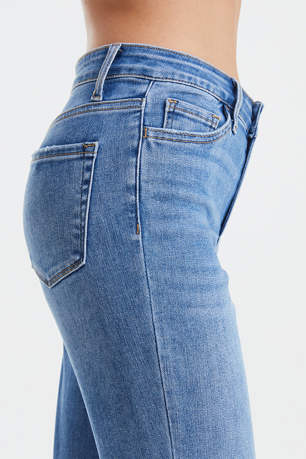 BAYEAS Full Size High Waist Raw Hem Straight Jeans - AllIn Computer