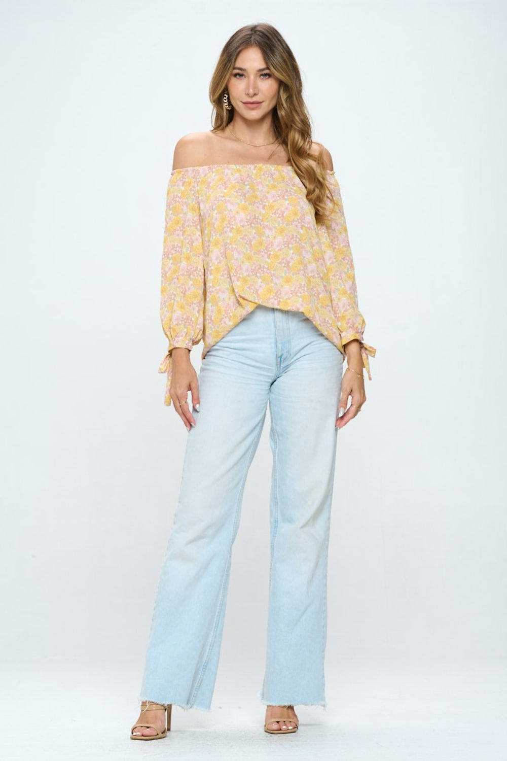 RENEE C Floral Off-Shoulder Long Sleeve Blouse - AllIn Computer