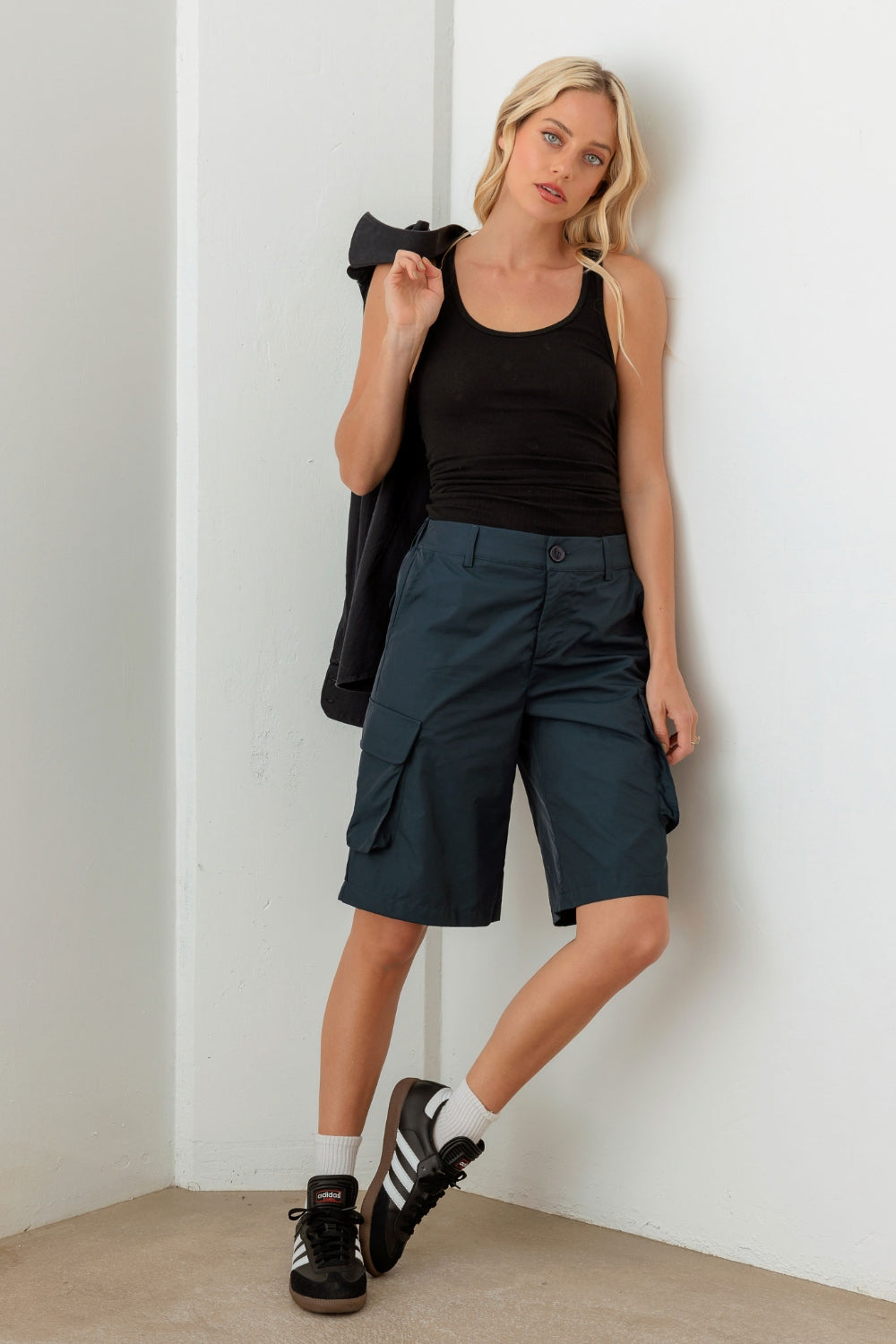 Tasha Apparel Navy Cargo Bermuda Shorts - AllIn Computer