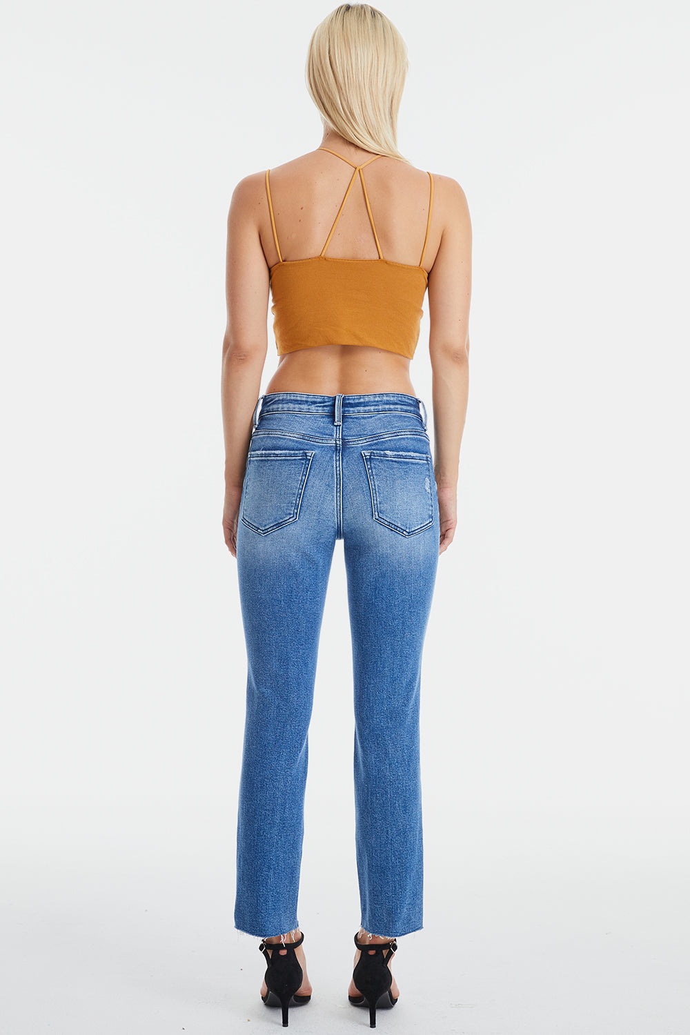 BAYEAS Full Size High Waist Distressed Cat's Whiskers Straight Jeans - AllIn Computer