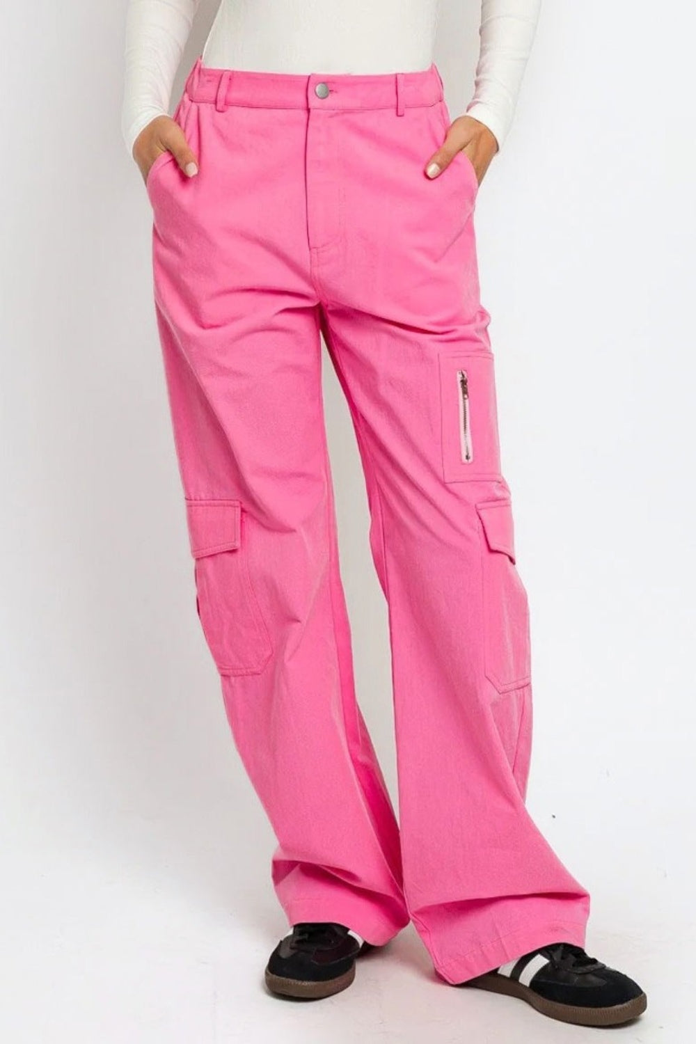 Tasha Apparel High Waist Wide Leg Cargo Pants with Pockets